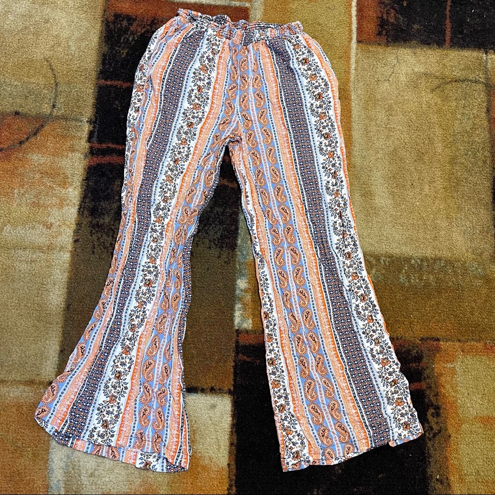 Patterned Flare Pants